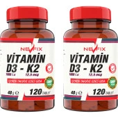 Nevfix Vitamin D3-K2 (2 Kutu) 120 Tablet thumbnail 1