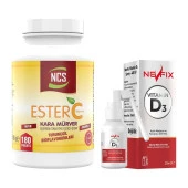 Ncs Kara Mürver Ester C Vitamini 1000 Mg 180 Tablet Nevfix Vitamin D3 Sıvı Sprey - 1
