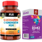 Flx Glucosamine Chondroitin Msm 60 Tablet + Ncs Vitamin D3 Vitamin K2 20 ml thumbnail 1