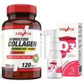 Nevfix Hydrolyzed Collagen Vitamin C Glutathione 120 Tablet  Nevfix Vitamin D3 Sıvı 20 ml thumbnail 2