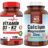 Ncs Calcium Magnesium Çinko   Nevfix Vitamin D3-K2 120 Tablet - 1