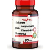 Nevfix 90 Tablet Kalsiyum Magnezyum Potasyum Çinko Vitamin D3 Vitamin K2 - 1