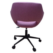 Ofis Koltuğu Çalışma Sandalyesi Pembe Renk Keten Kumaş Döküm Süngerli - 4