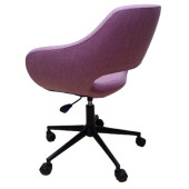 Ofis Koltuğu Çalışma Sandalyesi Pembe Renk Keten Kumaş Döküm Süngerli - 5