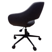 Ofis Koltuğu Çalışma Sandalyesi Kahverengi Renk Keten Kumaş Döküm Süngerli thumbnail 3