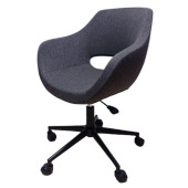 Ofis Koltuğu Çalışma Sandalyesi Kahverengi Renk Keten Kumaş Döküm Süngerli thumbnail 4