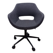 Ofis Koltuğu Çalışma Sandalyesi Kahverengi Renk Keten Kumaş Döküm Süngerli thumbnail 5