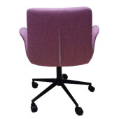 Büro Koltuğu Ofis Sandalyesi Pembe Renk Keten Kumaş Metal Ayaklı thumbnail 3