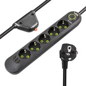 Vea VA-21561 5'Li 3 USB'li 1.5 Metre Akım Korumalı Priz Siyah - 1