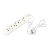 Vea VA-21560 4'Lü 3 USB'li 1.5 Metre Akım Korumalı Priz Beyaz - 3