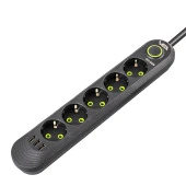 Vea VA-21561 5'Li 3 USB'li 1.5 Metre Akım Korumalı Priz Siyah - 4
