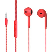 Lenovo Lecoo EH104R 3.5 Mm Jacklı Kablolu Kulak İçi Mikrofonlu Kulaklık Kırmızı - 1