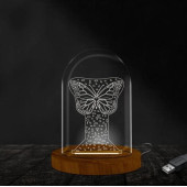 Kelebek Fanus Lamba 3 Boyutlu Ofiste Ve Ev Dekorasyonu Elektrikli Masa Üstü Gece Lambası - 1