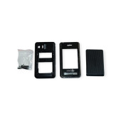 Samsung D980 Kasa Samsung Galaxy D980 Uyumlu Siyah Renk Orta Kasa Ön Arka Kapak Tuş Takımı - 2
