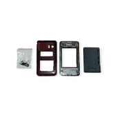 Samsung D980 Kasa Samsung Galaxy D980 Uyumlu Siyah Renk Orta Kasa Ön Arka Kapak Tuş Takımı - 3
