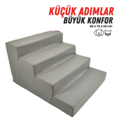 XPERMATE Evcil Hayvan Merdiveni - Kedi Merdiveni - Köpek Merdiveni , 4 Basamaklı, Fermuarlı Antrasit - 1
