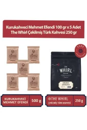 Kurukahveci Mehmet Efendi 100 gr x 5 Adet ve The Whirl Çekilmiş Türk Kahvesi 250 gr - 1