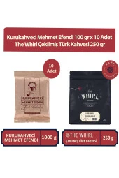 Kurukahveci Mehmet Efendi 100 gr x 10 Adet ve The Whirl Çekilmiş Türk Kahvesi 250 gr thumbnail 1
