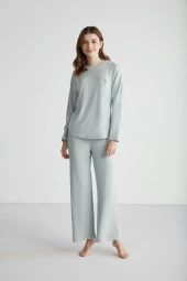 U.S. POLO ASSN. 16954 Kadın Yuvarlak Yaka Pijama Takımı - 6