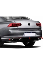 Passat B8,5 Arka Tampon Çıtası 3 Parça 2019 ve Sonrası Paslanmaz Çelik thumbnail 2