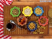 Çerezlik Seramik Çini Çerezlik Kase Armada Çini Papatya Çerezlik Seti 6 Adet - 1