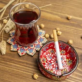 Kültabağı Küllük Seramik El Yapımı Seramik Çini Armada Çini Seramik Set 4 Lü - 5