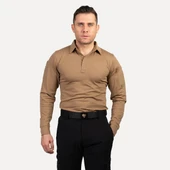 Wolftrap Tactical Koyu Bej Uzun Kollu Taktik Polo Yaka Tişört, 2 Cepli Uzun Kollu T-shirt - 3