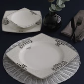 GÜRAL PORSELEN CAROLİNE 85 PARÇA 12 KİŞİLİK KARE YEMEK TAKIMI 56861 - 4