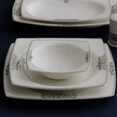 GÜRAL PORSELEN CAROLİNE 85 PARÇA 12 KİŞİLİK KARE YEMEK TAKIMI 56861 - 3