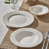 GÜRAL PORSELEN Carmına 24 Parça 6 Kişilik Bone Yemek Takımı thumbnail 3