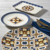 GÜRAL PORSELEN Camelia 18 Parça 6 Kişilik Bone Kahvaltı Takımı - 16771 - 2