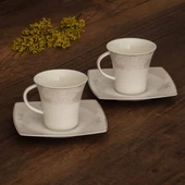 GÜRAL PORSELEN Caroline 12 Parça 6 Kişilik Kahve Fincan Takımı - 5429 thumbnail 2