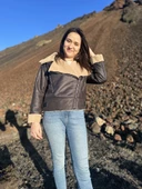 İçi Suni Kürklü Suni Süet Crop Biker Ceket - 1