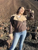 İçi Suni Kürklü Suni Süet Crop Biker Ceket - 8