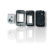 Samsung E2652 Kasa Samsung Galaxy E2652 Uyumlu Siyah Renk Orta Kasa Ön Arka Kapak Tuş Takımı - 4
