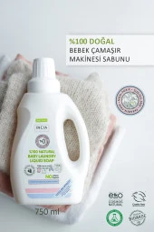 INCIA %100 Doğal Bebek Çamaşır Sabunu (Bitkisel Deterjan) Yumuşatıcılı Lavanta 750 ml - 2