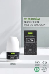 INCIA %100 Doğal Roll On Deodorant Erkeler İçin Ter Kokusu Önleyici Lekesiz 50 ml - 2