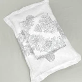 BASKILI SATEN ÇİFT KİŞİLİK NEVRESİM TAKIMI SILVER thumbnail 3