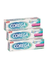 Corega Süper Diş Protezi Yapıştırıcı Tat İçermez Krem 40 Gr 3 Kutu - 1