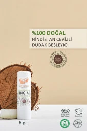 INCIA %100 Doğal Dudak Besleyici Hindistan Cevizi Bitkisel Nemlendirici Dudak Bakım Kremi 6 G - 2