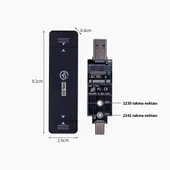 NPO DK01 USB-A/Type-C 22x42 M.2 NVMe Taşınabilir Harici SSD için Boş Kutu - 2