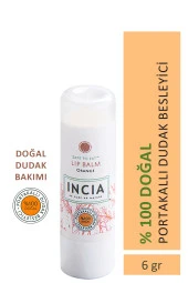 INCIA %100 Doğal Dudak Besleyici Portakal Bitkisel Nemlendirici Dudak Bakım Kremi 6 G - 1