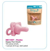 Dr.Browns Happypaci tek parça silikon emzik 0-6 Ay Pembe tekli paket - 1