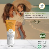 INCIA %100 Doğal Bebek Güneş Kremi Leke Karşıtı Mineral Filtreli Yüksek Koruma SPF50 UVA UVB 50 ml - 2