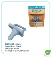 Dr.Browns Happypaci tek parça silikon emzik 0-6 Ay Mavi tekli paket - 1