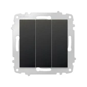 Ovivo Metalik Siyah Üçlü Anahtar Çerçevesiz Grano - 1