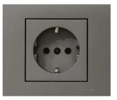 Ovivo Antrasit Topraklı Piriz Çerçevesiz Grano thumbnail 1