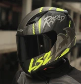 LS2 Rapıd 2 Raven Neon Sarı Kapalı Motosiklet Kaskı Siyah Camlı - 1