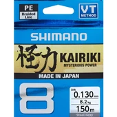 Shimano Kairiki x8 150 mt Örgü İp Misina Steel Gray - 1