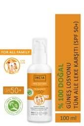 INCIA %100 Doğal Tüm Aile İçin Güneş Losyonu 50 SPF 100 ml - 1